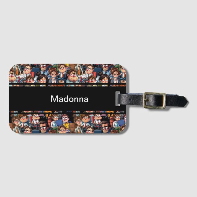 Arbeitsstress schwarz gepäckanhänger (Vorderseite (Horizontal))