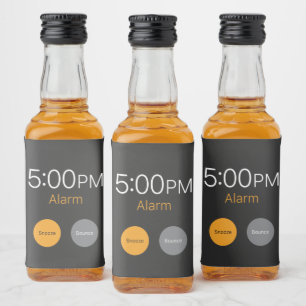 Arbeitstag Alarm auf Mini Liquor Flasche Alkoholflaschenetikett