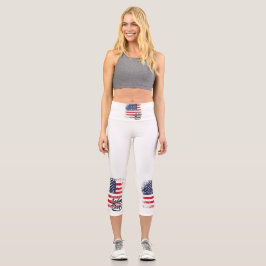 Arbeitstag mit Flagge Capri Leggings