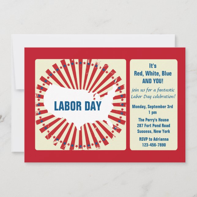 Arbeitstag USA Einladung (Vorderseite)