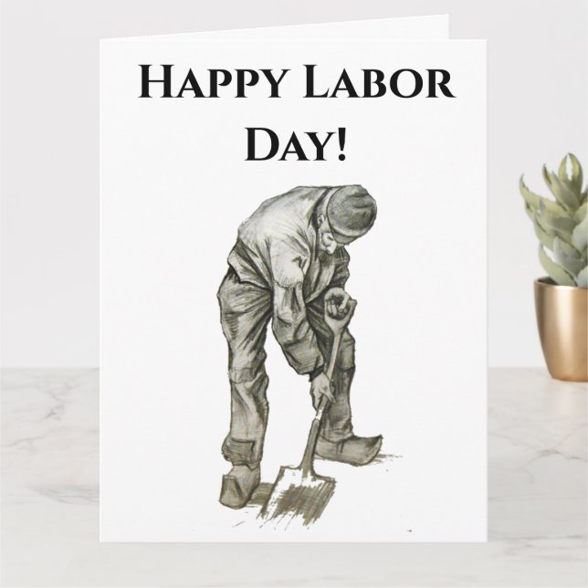 Arbeitstag Van Gogh Zeichnend Arbeitsmann Karte (Kleine Pflanze)