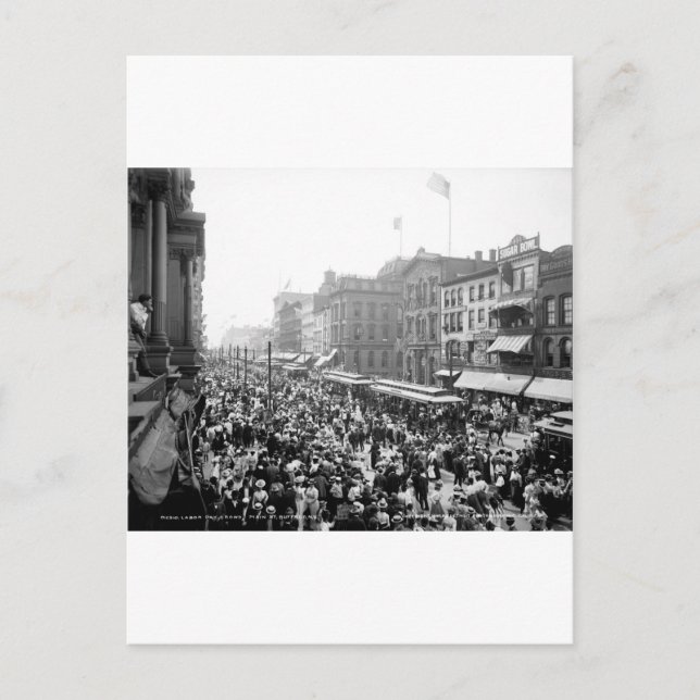 Arbeitstagscrowd, Buffalo, NY: 1900 Postkarte (Vorderseite)