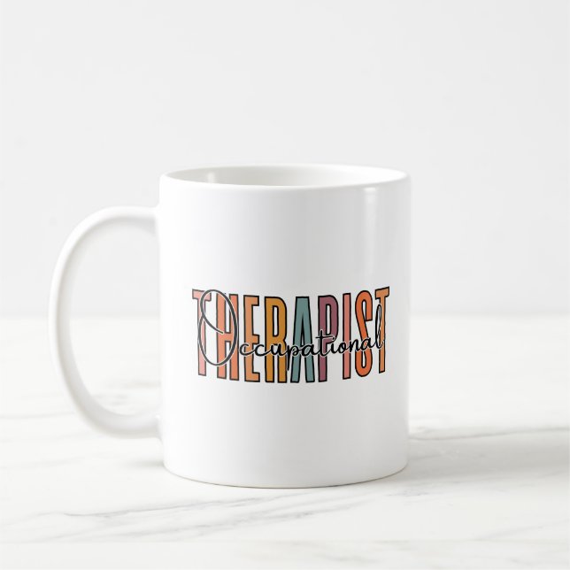 Arbeitstherapeut: Farbiger Text Kaffeetasse (Links)