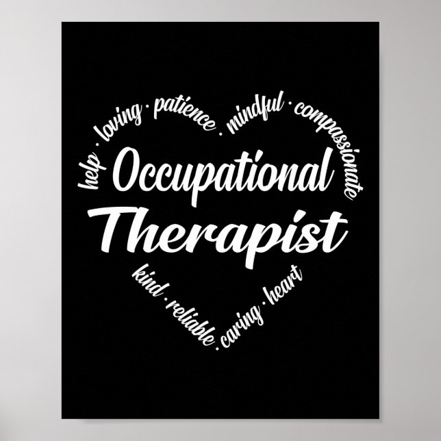 ArbeitstherapeutInnen-Herz-Word-Cloud Poster (Vorne)