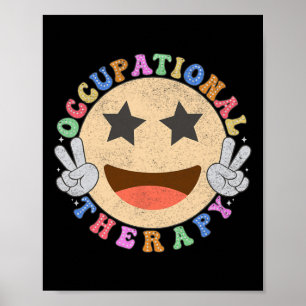 Arbeitstherapie Hippie Smile Face Blume Poster