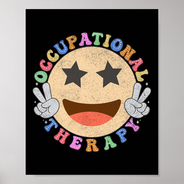 Arbeitstherapie Hippie Smile Face Blume Poster (Vorne)