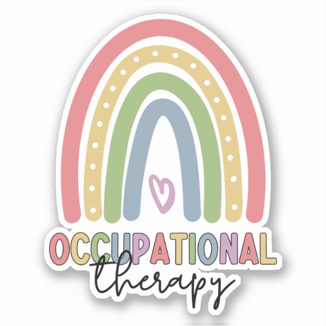 Arbeitstherapie OT Therapeut Niedlicher Regenbogen Aufkleber (Vorderseite)
