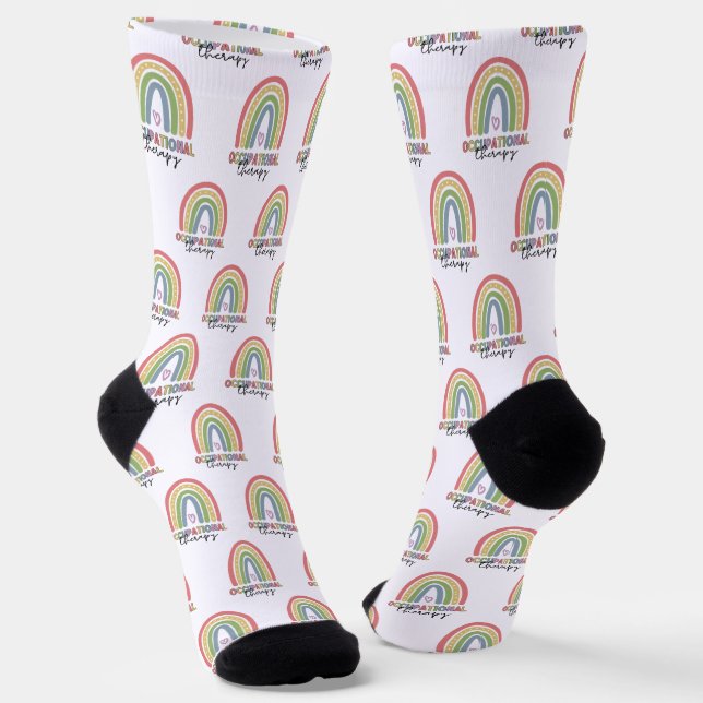 Arbeitstherapie OT Therapeut Regenbogen Socken (Gewinkelt)