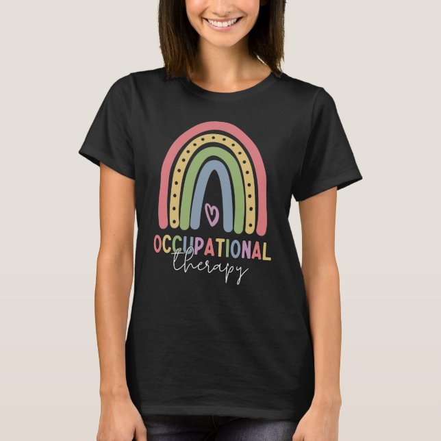 Arbeitstherapie OT Therapeut Regenbogen T-Shirt (Vorderseite)