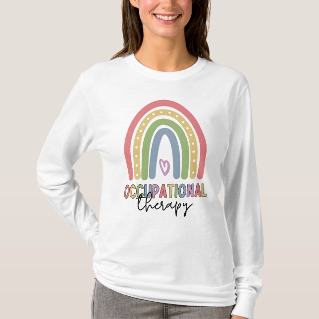 Arbeitstherapie OT Therapeut Regenbogen T-Shirt (Vorderseite)
