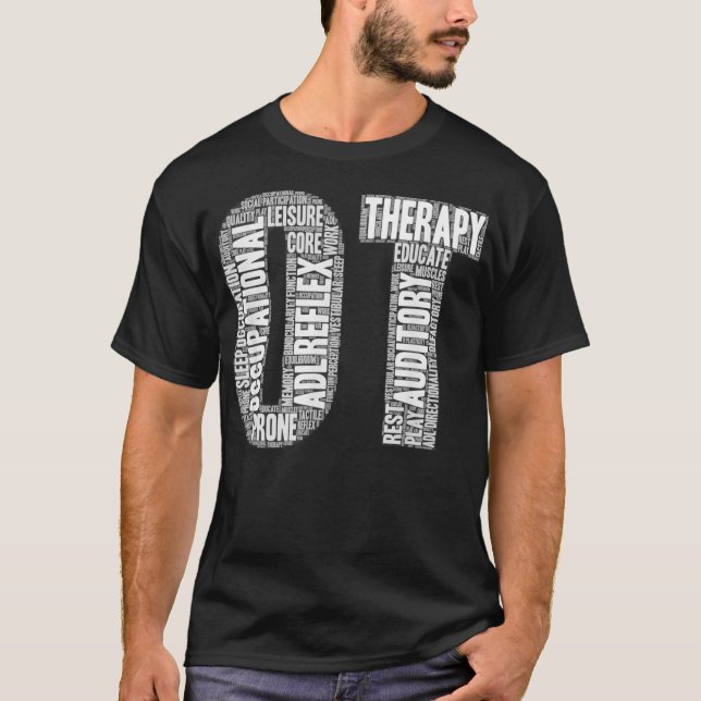 Arbeitstherapie OT Word Cloud-Geschenk für T-Shirt (Vorderseite)
