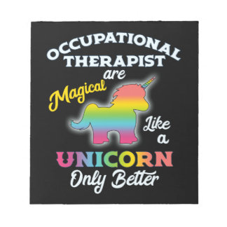 Arbeitstherapie Unicorn OT Therapeut Notizblock