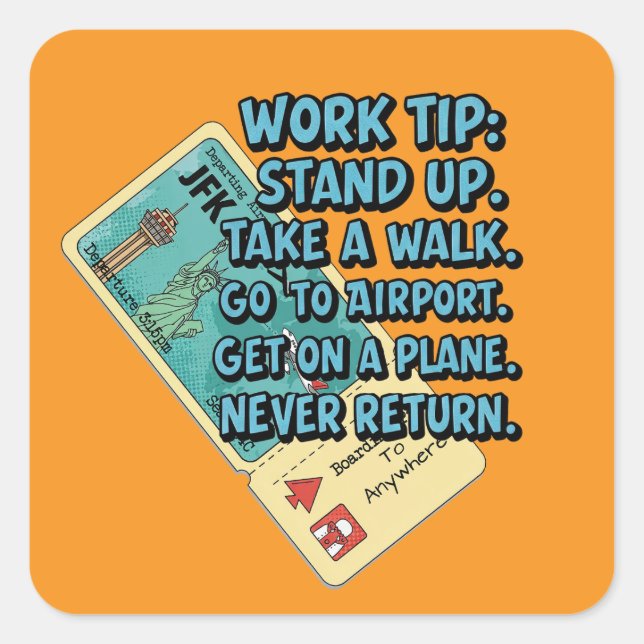 Arbeitstipp Quadratischer Aufkleber (Vorderseite)