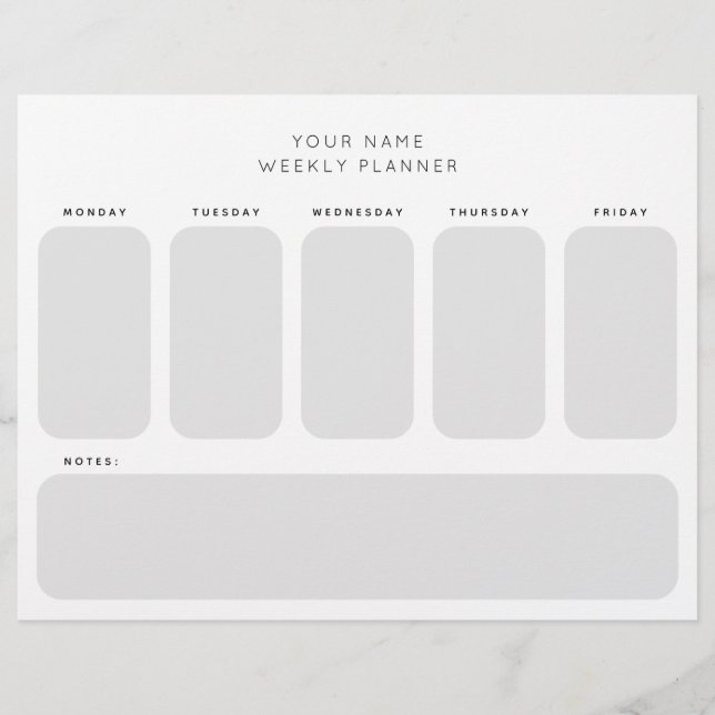 Arbeitswochenplaner Organisation Briefbogen (Vorderseite)