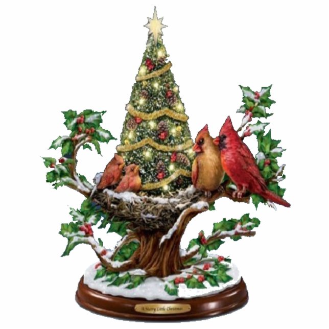 Arbol de navidad con pajaritos freistehende fotoskulptur  (Vorne)