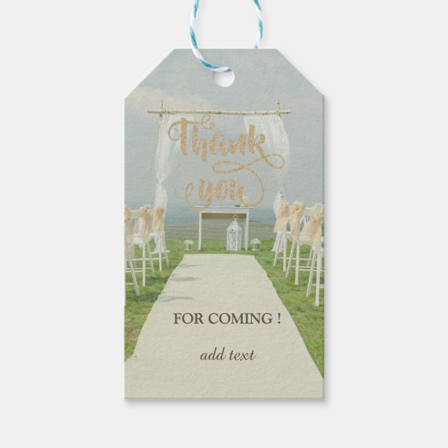 Arbor Beach Wedding Vielen Dank, dass Sie Tags geb Geschenkanhänger (Vorderseite)