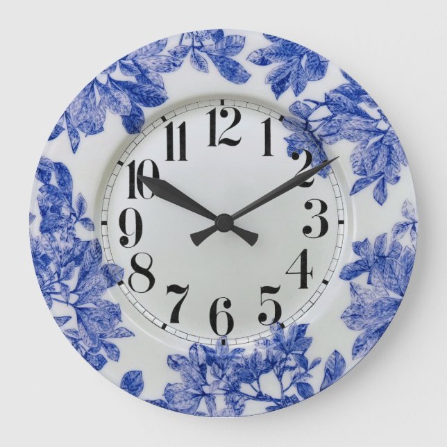 Arbor Blue Plate Acryllic Wall Clock Große Wanduhr (Vorderseite)