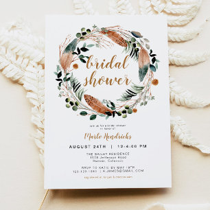Arbor - Bohemisch Fether Greenerie Wreath Bridal Einladung