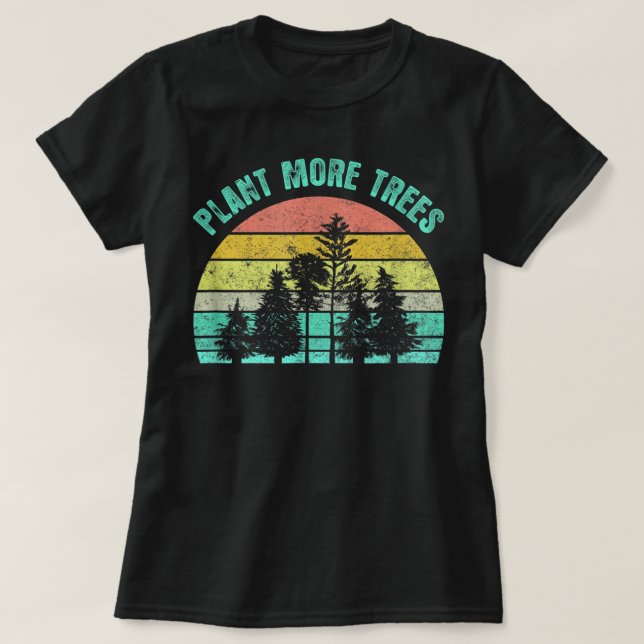 Arbor Day 2021 Pflanze Mehr Bäume Retro Nature Cli T-Shirt (Design vorne)