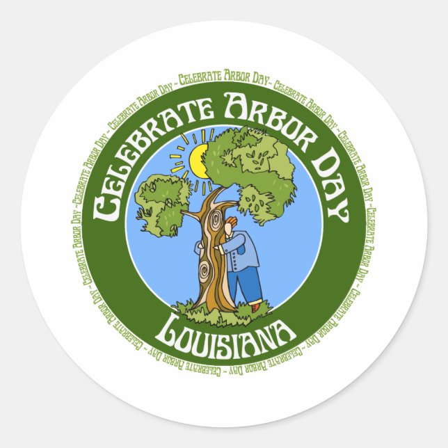Arbor Day Louisiana Runder Aufkleber (Vorderseite)