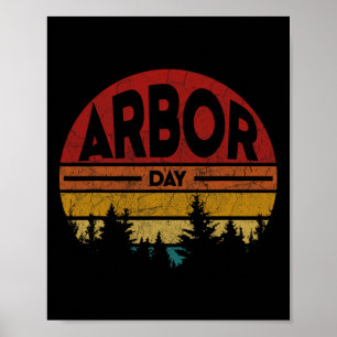 Arbor Day Pflanze Trees Earth Day Retro Natureklim Poster