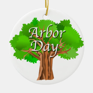 Arbor Day Tree Holiday Keramik Ornament