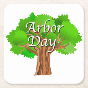 Arbor Day Tree Holiday Rechteckiger Pappuntersetzer