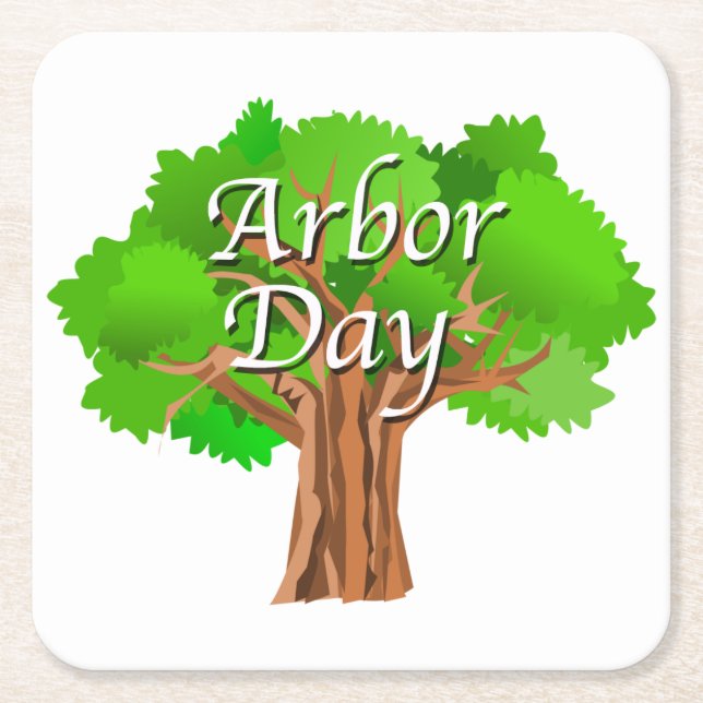 Arbor Day Tree Holiday Rechteckiger Pappuntersetzer (Vorderseite)