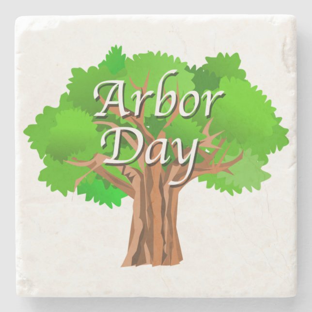 Arbor Day Tree Holiday Steinuntersetzer (Vorderseite)