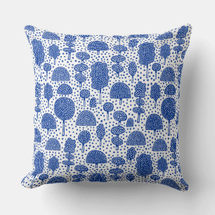 Arboretum 230715 - Navy Blau auf Weiß Kissen