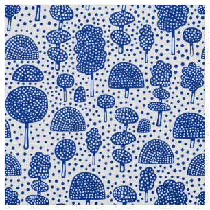 Arboretum 230715 - Navy Blue on White Stoff