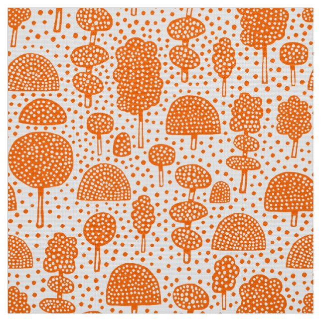 Arboretum 230715 - Orange on White Stoff (Muster)