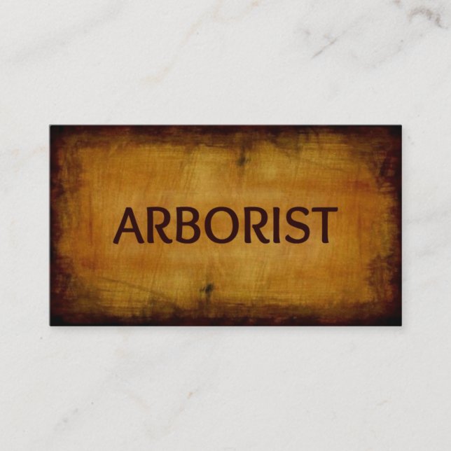 Arborist Antique Brushed Wood Business Card Visitenkarte (Vorderseite)