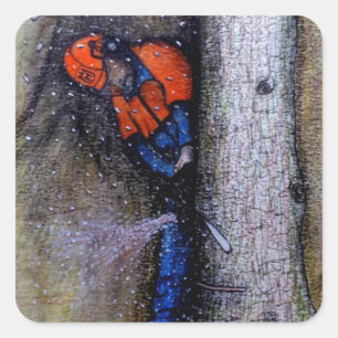Arborist-Baum-Chirurg Quadratischer Aufkleber