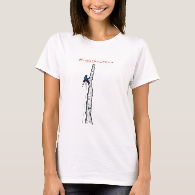 Arborist chainsaw tree über Gift Present T-Shirt (Vorderseite)