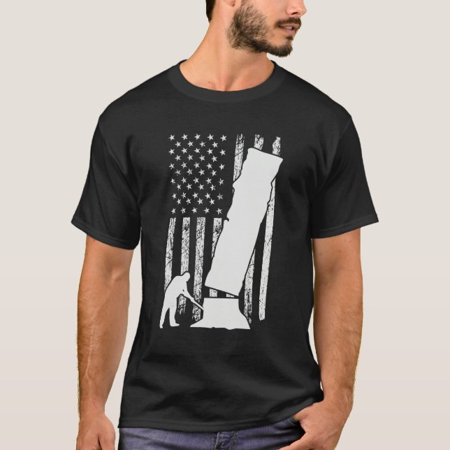 Arborist Men 4th Of July Tree Climber Dad Chainsaw T-Shirt (Vorderseite)