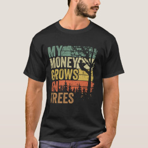 Arborist Mens Tree Climber Vintag mein Geld wächst T-Shirt