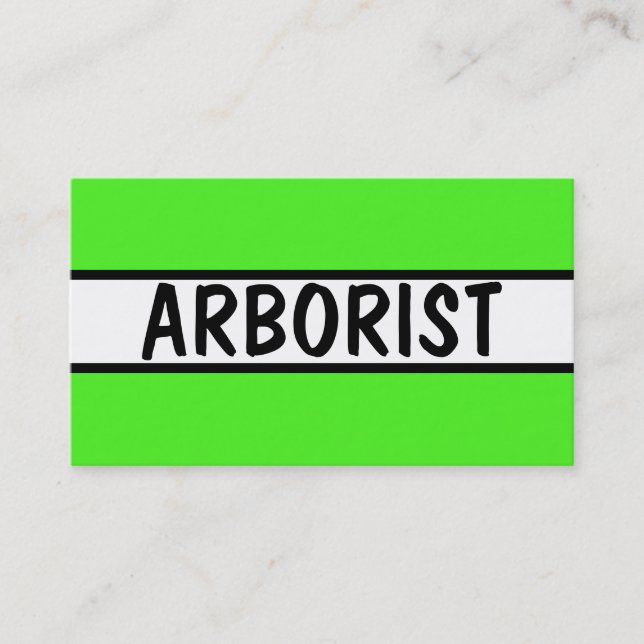 Arborist Neon Green Visitenkarte (Vorderseite)