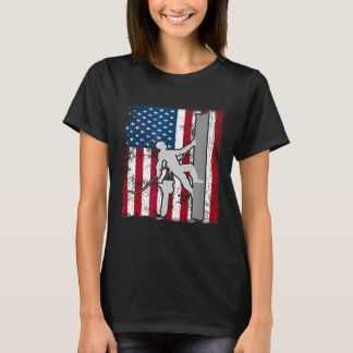 Arborist Patriotic erschütterte amerikanische Flag T-Shirt