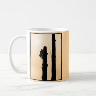 Arborist Silhouette Tree Climber Sunset Kaffeetasse