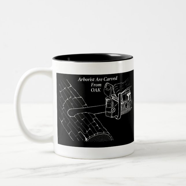 Arborist Tree Surgeon Chainsaw Zweifarbige Tasse (Links)