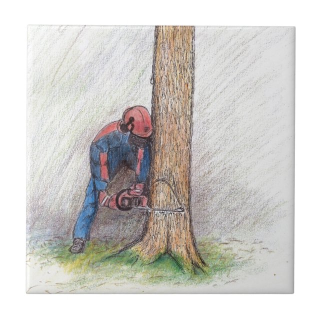Arborist Tree Surgeon Fliese (Vorderseite)