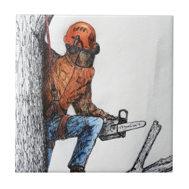 Arborist Tree Surgeon Fliese (Vorderseite)