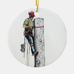 Arborist Tree Surgeon Keramikornament