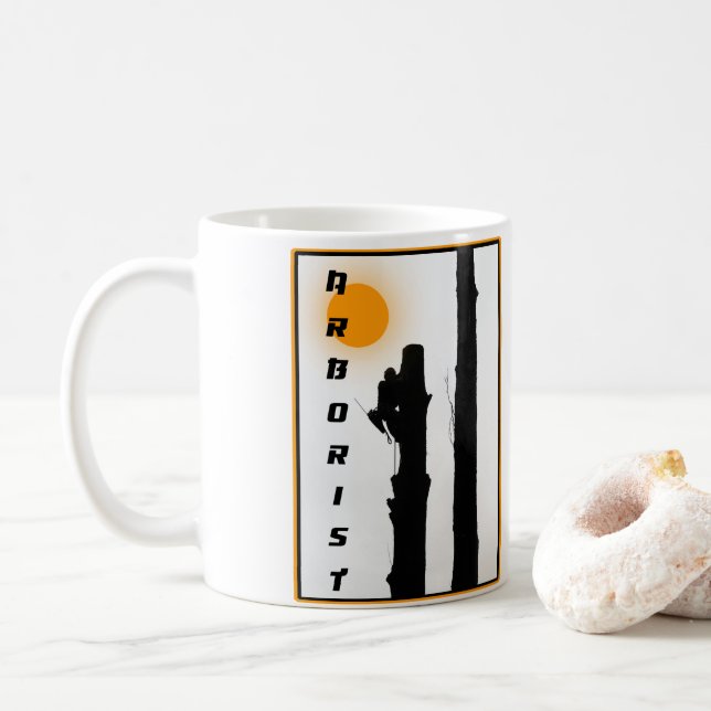 Arboristen-Tasse: Steigende Silhouette Kaffeetasse (Mit Donut)