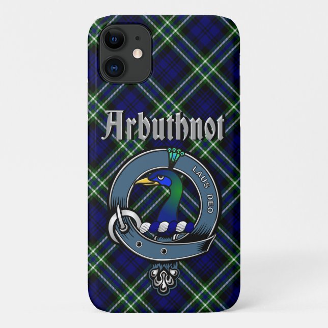 Arbuthnot Clan Abzeichen & Tartan Phone Case (Rückseite)