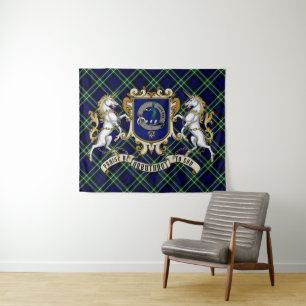 Arbuthnot Clan Abzeichen & Tartan Tapestry Wandteppich