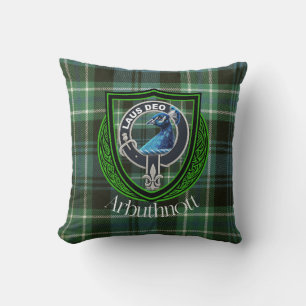 Arbuthnott Scottish Clan Tartan und Wappen Kissen