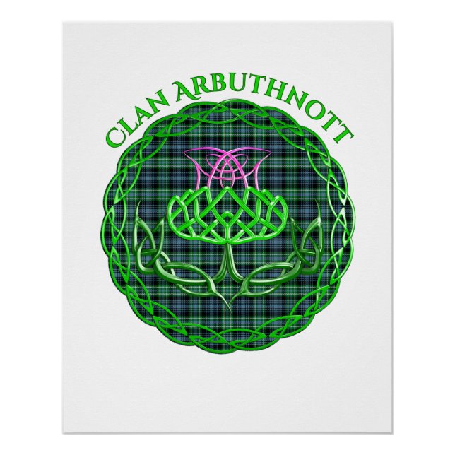 Arbuthnott Scottish Tartan Celtic Thistle Poster (Vorderseite)