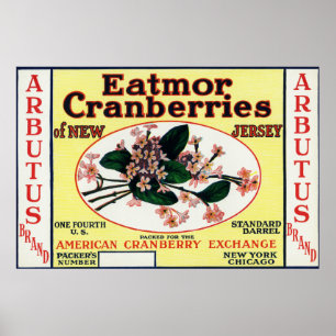 Arbutus Eatmor Cranberries Marke Poster